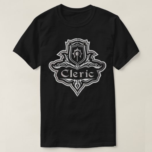Cleric Class Emblem Dungeons en RPG Dragons Zip T-shirt (Design voorkant)