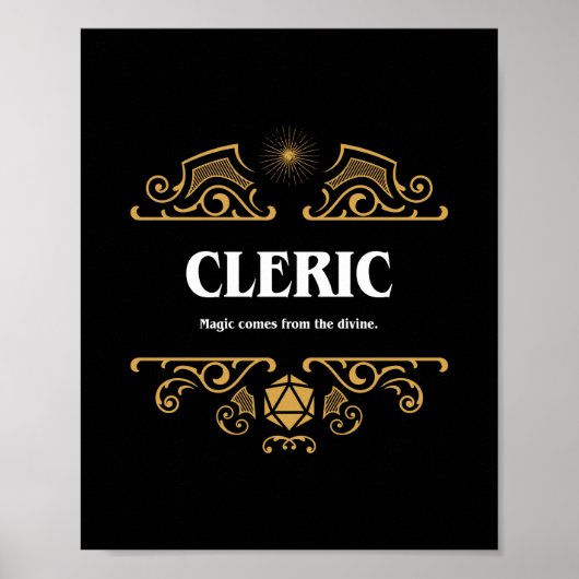 Cleric Class Tabletop RPG Gaming Poster (Voorkant)