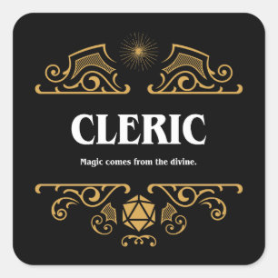 Cleric Class Tabletop RPG Gaming Vierkante Sticker