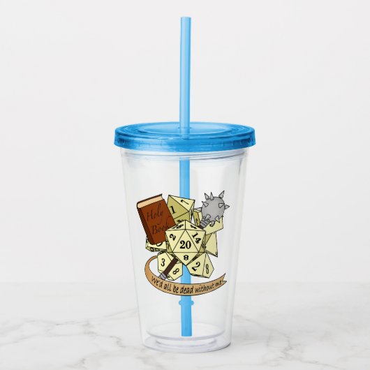 Cleric Dice Design Acryl Drinkbeker (Voorkant)