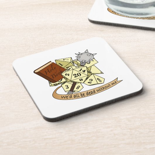 Cleric Dice Design Bier Onderzetter (Linkerzijde)