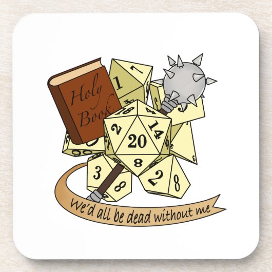Cleric Dice Design Bier Onderzetter (Voorkant)