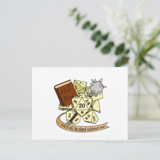 Cleric Dice Design Feestdagenkaart (Staand voorkant)