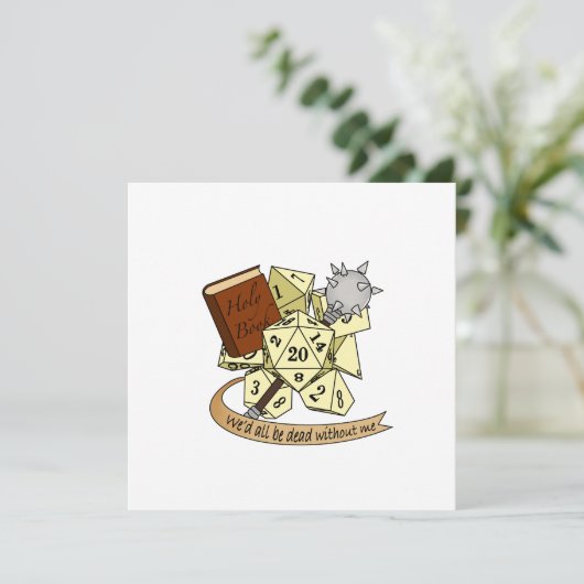 Cleric Dice Design Feestdagenkaart (Staand voorkant)