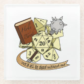 Cleric Dice Design Glazen Onderzetter (Voorkant)