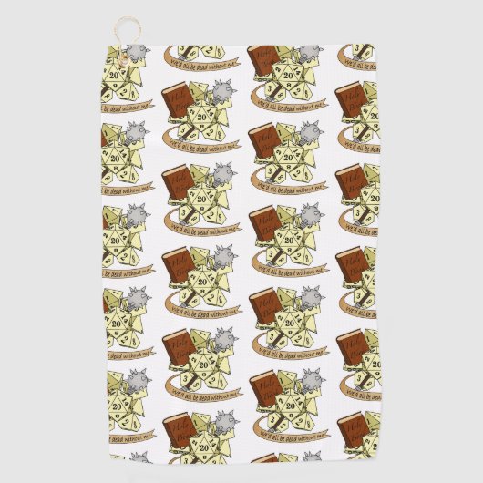 Cleric Dice Design Golfhanddoek (Voorkant)
