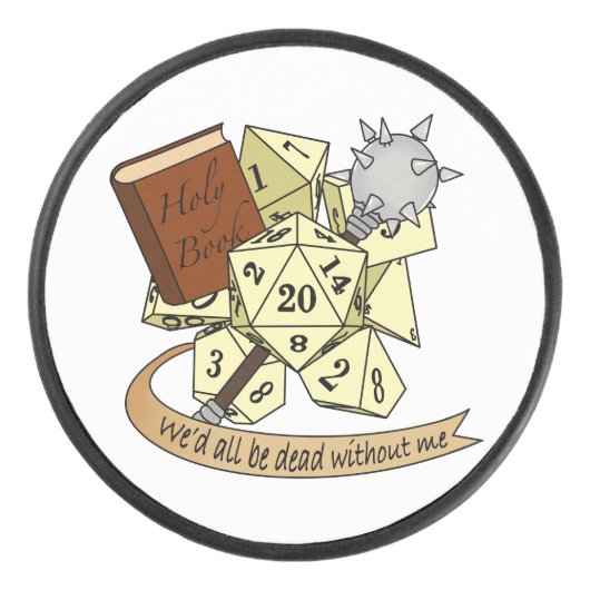 Cleric Dice Design Hockey Puck (Voorkant)