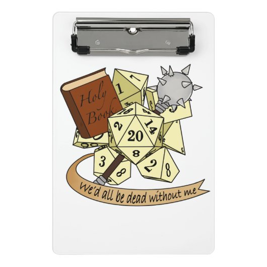 Cleric Dice Design Mini Klembord (Voorkant)