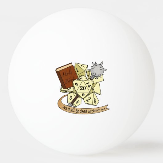 Cleric Dice Design Pingpongbal (Voorkant)