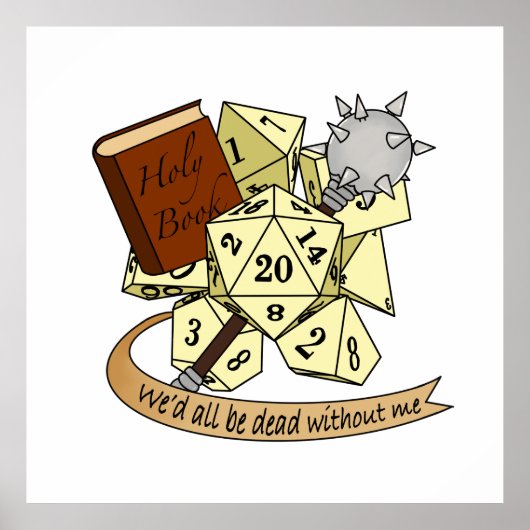 Cleric Dice Design Poster (Voorkant)