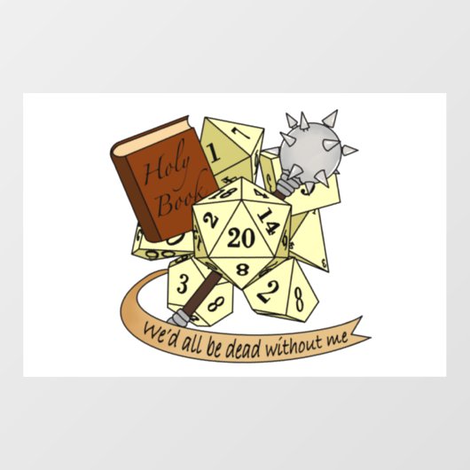 Cleric Dice Design Raamsticker (Vel)