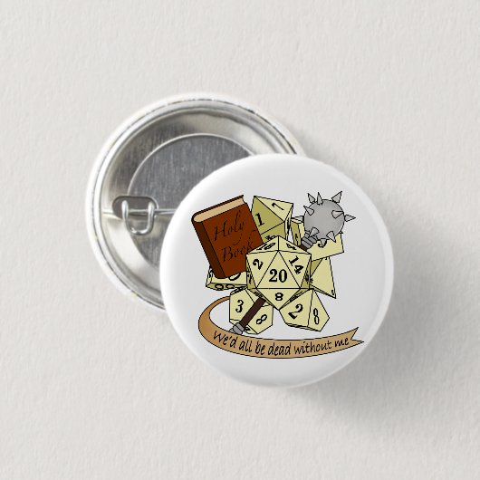 Cleric Dice Design Ronde Button 3,2 Cm (Voorkant /achterkant)