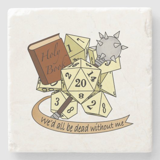 Cleric Dice Design Stenen Onderzetter (Voorkant)