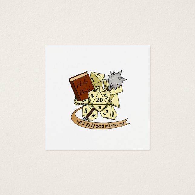Cleric Dice Design Vierkante Visitekaartjes (Voorkant)