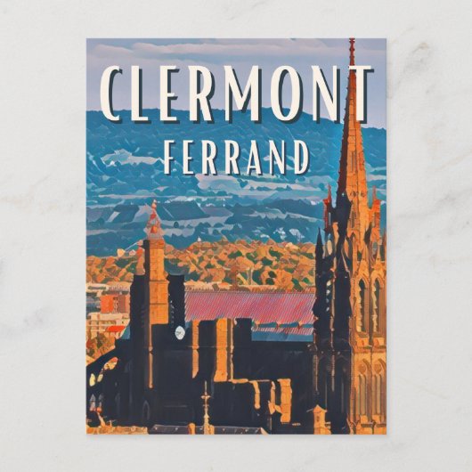 Clermont-Ferrand Photo Vintage Briefkaart (Voorkant)
