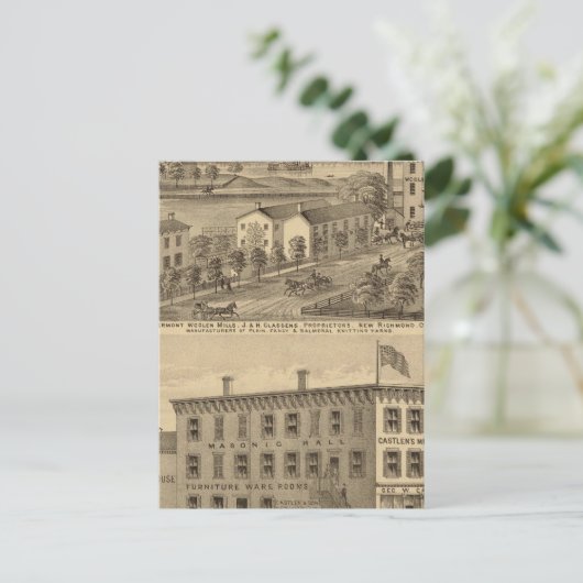 Clermont Woolen Mills Briefkaart (Staand voorkant)