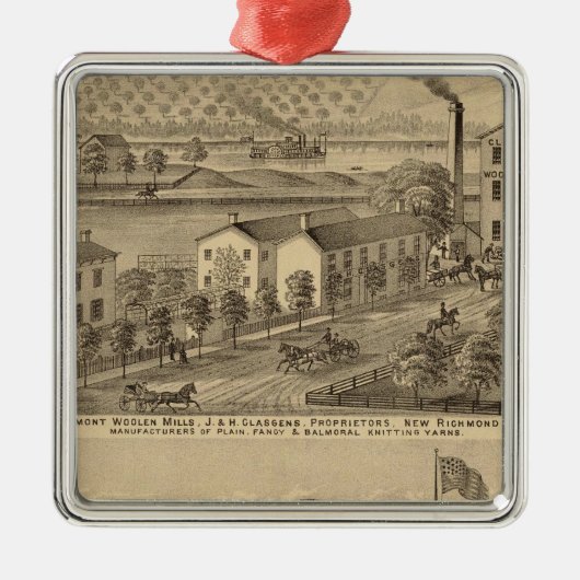 Clermont Woolen Mills Metalen Ornament (Voorkant)