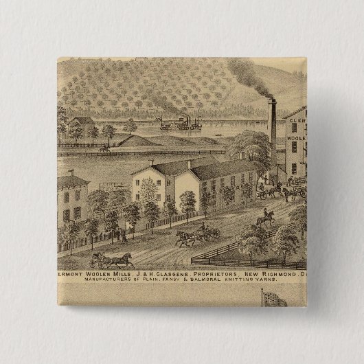 Clermont Woolen Mills Vierkante Button 5,1 Cm (Voorkant)