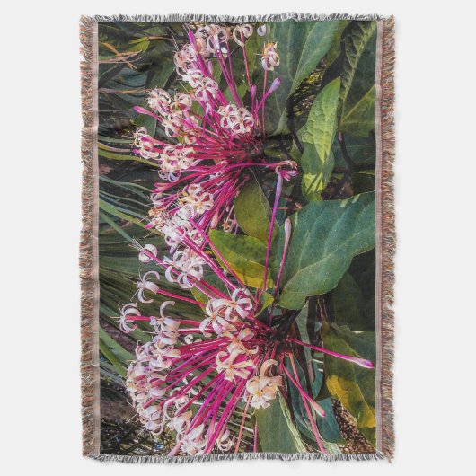 Clerodendrum Starburst Flowers Throw Blanket Deken (Voorkant Verticaal)