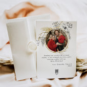 Clessic Bloemen Herten Custom Foto Kerstmis Feestdagenkaart
