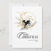 Clessic Bloemen Herten Custom Foto Kerstmis Feestdagenkaart (Voorkant)