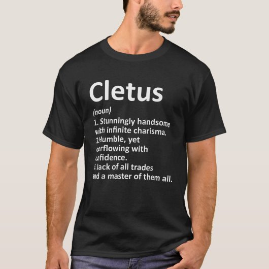 CLETUS Definitie Gepersonaliseerde Naam Grappige V T-shirt (Voorkant)