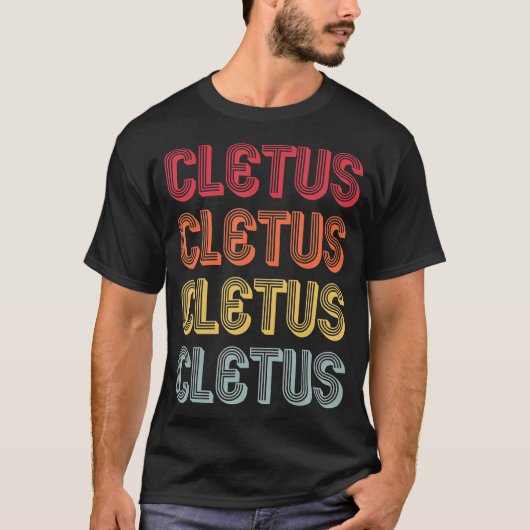 CLETUS Gift Name Personalized Funny Retro T-shirt (Voorkant)