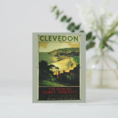 Clevedon  adverteren poster briefkaart (Staand voorkant)