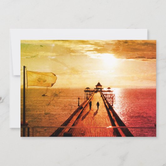 Clevedon Pier Red Sunset, Somerset, UK - Flat Kaar (Voorkant)