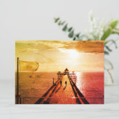 Clevedon Pier Red Sunset, Somerset, UK - Flat Kaar (Staand voorkant)