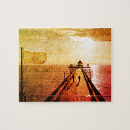 Clevedon Pier Red Sunset, Somerset, Verenigd Konin Legpuzzel