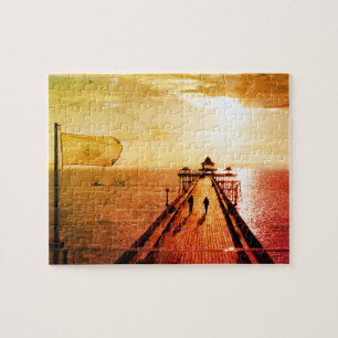 Clevedon Pier Red Sunset, Somerset, Verenigd Konin Legpuzzel