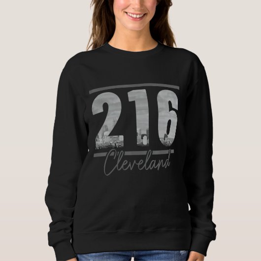 Cleveland 216 Area Code Skyline Ohio Vintage Trui (Voorkant)