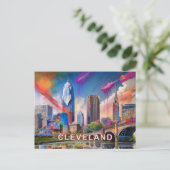 Cleveland Abstracte kunst Briefkaart (Staand voorkant)