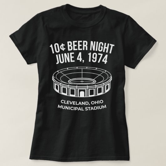 Cleveland Baseball  Retro 10 Cent Beer Night   T-shirt (Design voorkant)