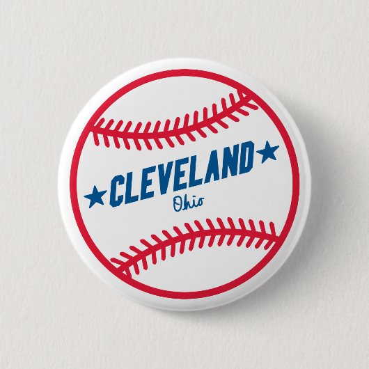 Cleveland Baseball Ronde Button 5,7 Cm (Voorkant)
