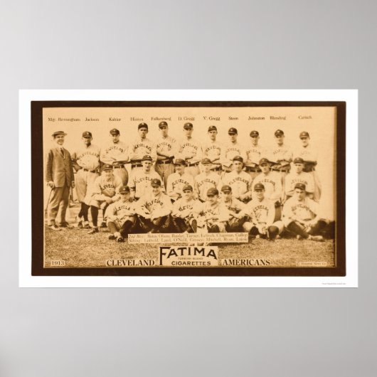 Cleveland Baseball Team 1913 Poster (Voorkant)