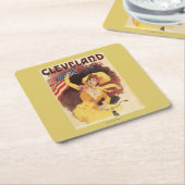 Cleveland Bicycles American Girl in Yellow Kartonnen Onderzetters (Schuin)