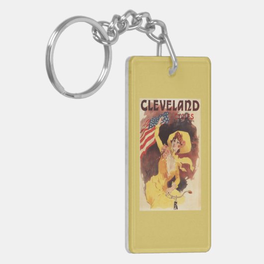 Cleveland Bicycles American Girl in Yellow Sleutelhanger (Voorkant Links)