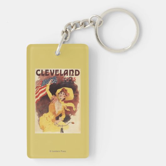 Cleveland Bicycles American Girl in Yellow Sleutelhanger (achterkant)