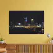 Cleveland Bright Lights Big City Canvas afdrukken (Insitu (Woonkamer))