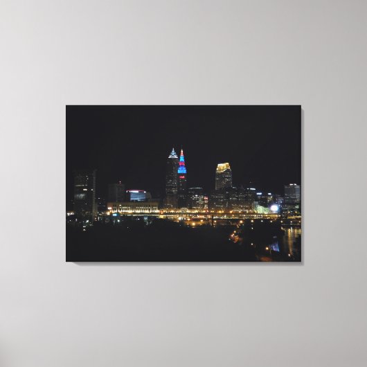 Cleveland Bright Lights Big City Canvas afdrukken (Voorkant)
