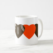 Cleveland Browns Football Heart Design Koffiemok (Voorkant rechts)