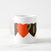 Cleveland Browns Football Heart Design Koffiemok (Voorkant links)