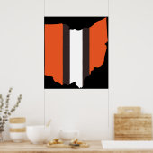 Cleveland Browns Stripe Active Poster (Keuken)