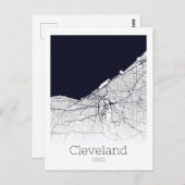 Cleveland City Map Briefkaart (Voorkant / Achterkant)