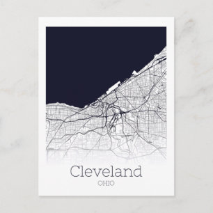 Cleveland City Map Briefkaart