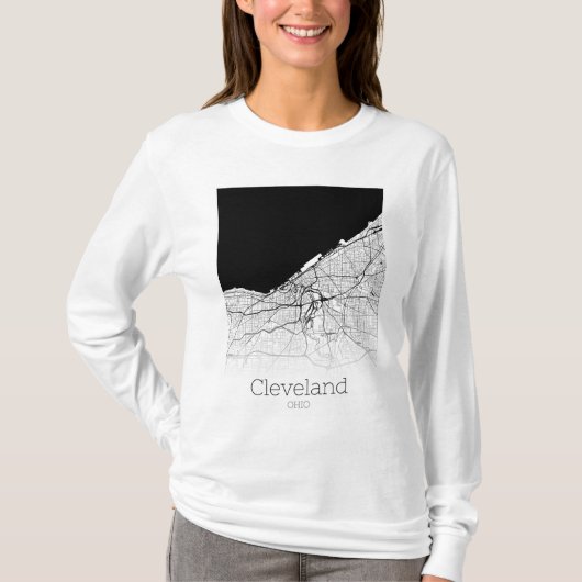 Cleveland City Map T-shirt (Voorkant)