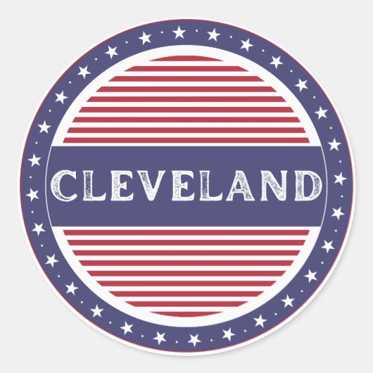 Cleveland City Pride Emblem – American Identity Ronde Sticker (Voorkant)