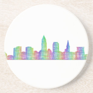 Cleveland city skyline zandsteen onderzetter